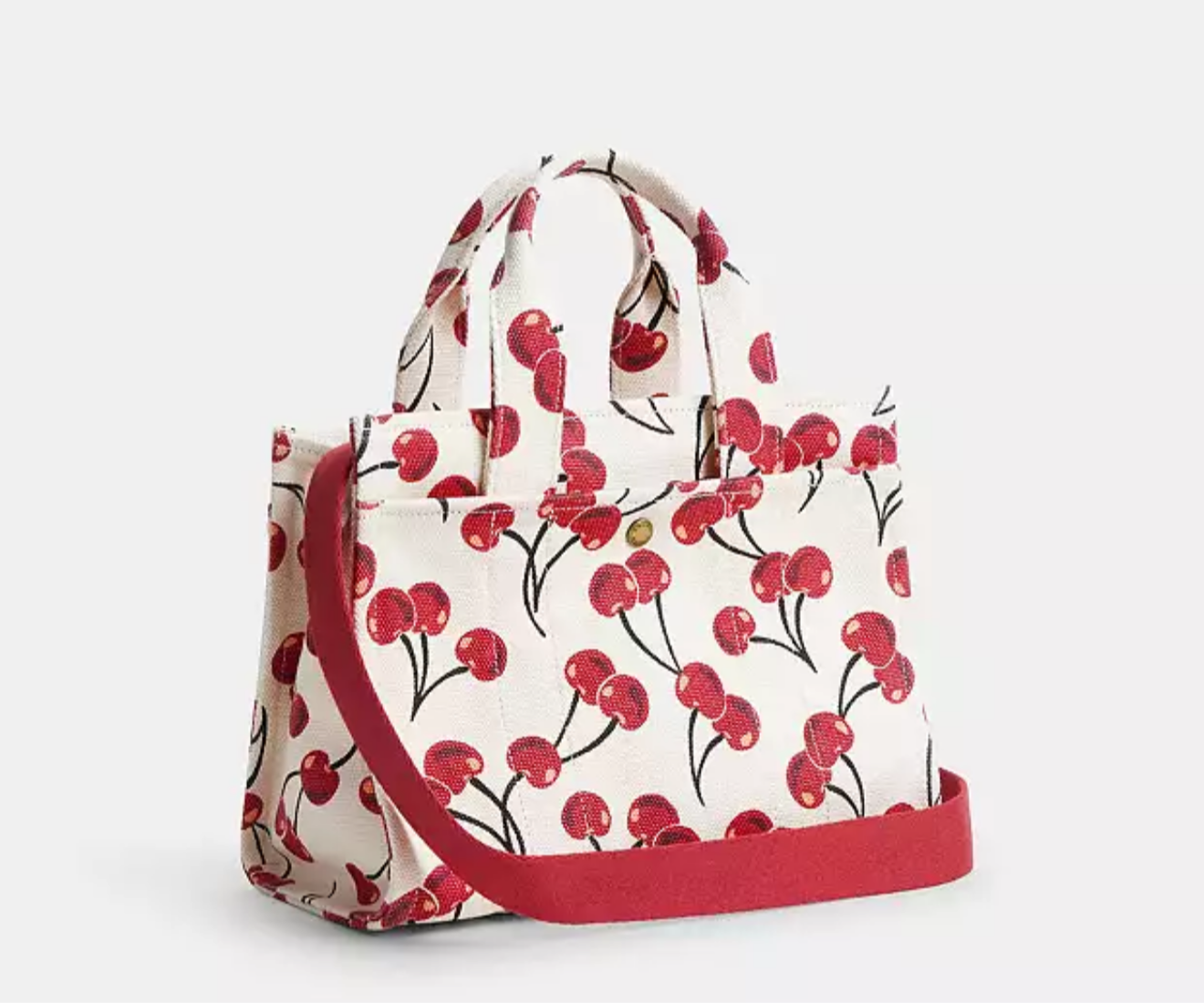 Bolso pequeño en tela grabado cereza marca coach