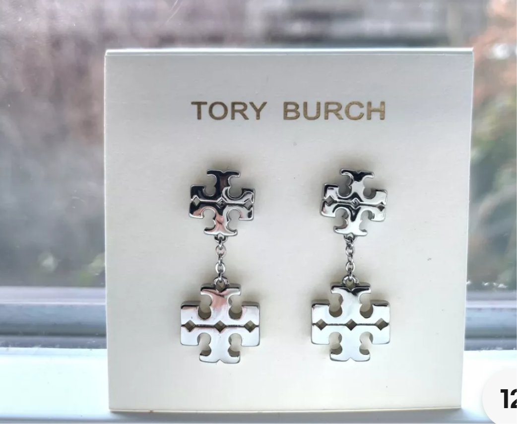 Aretes Tory Burch Kira Doble Logo