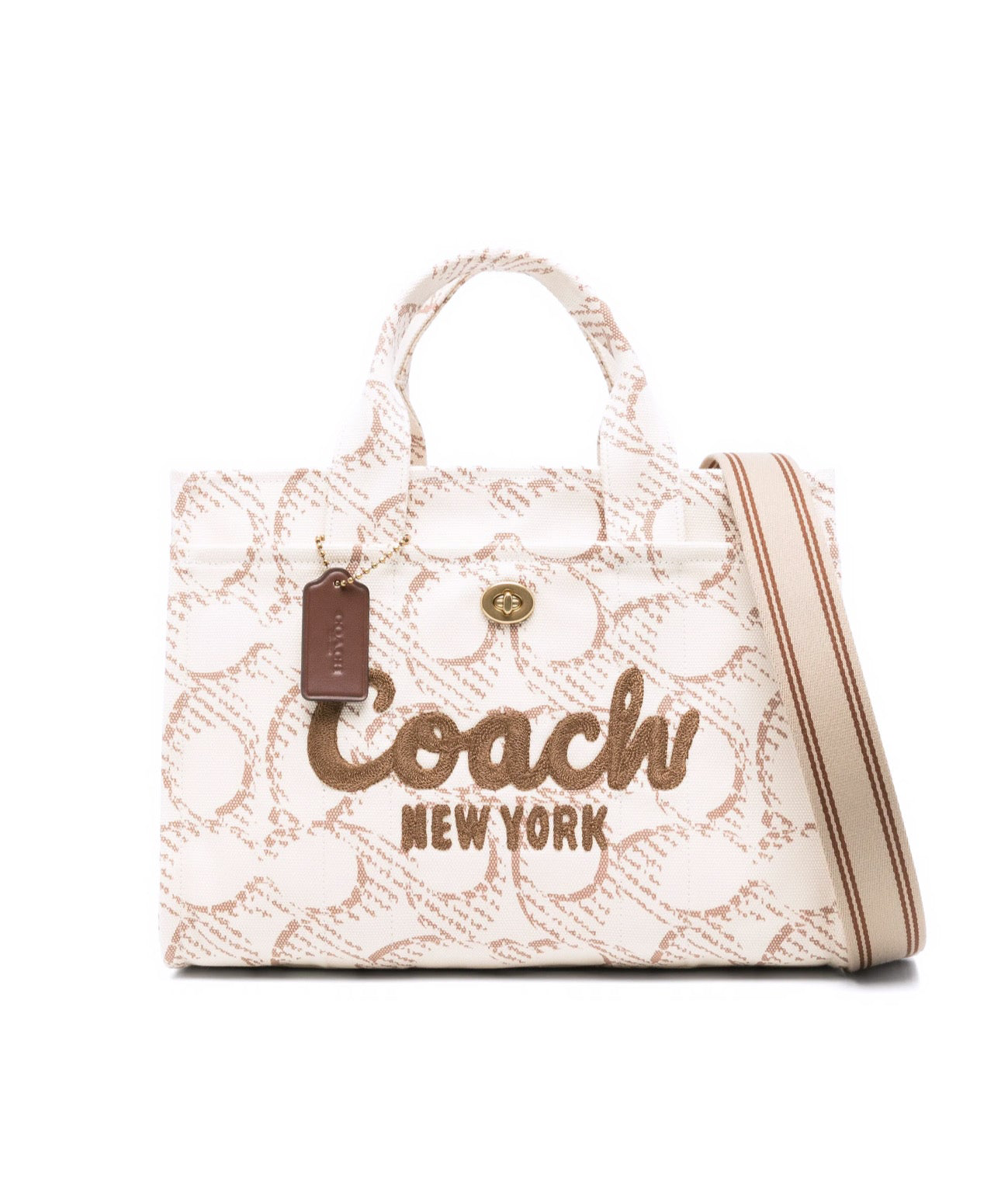 Bolsa tipo CROSSBODY nude en tela marca Coach tamaño mediana