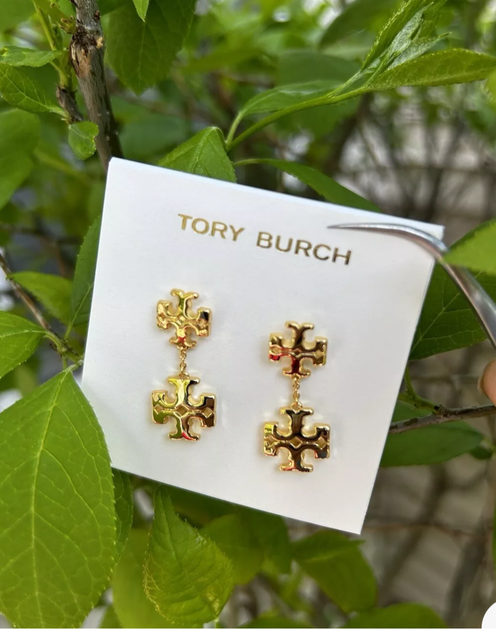 Aretes Tory Burch Kira Doble Logo