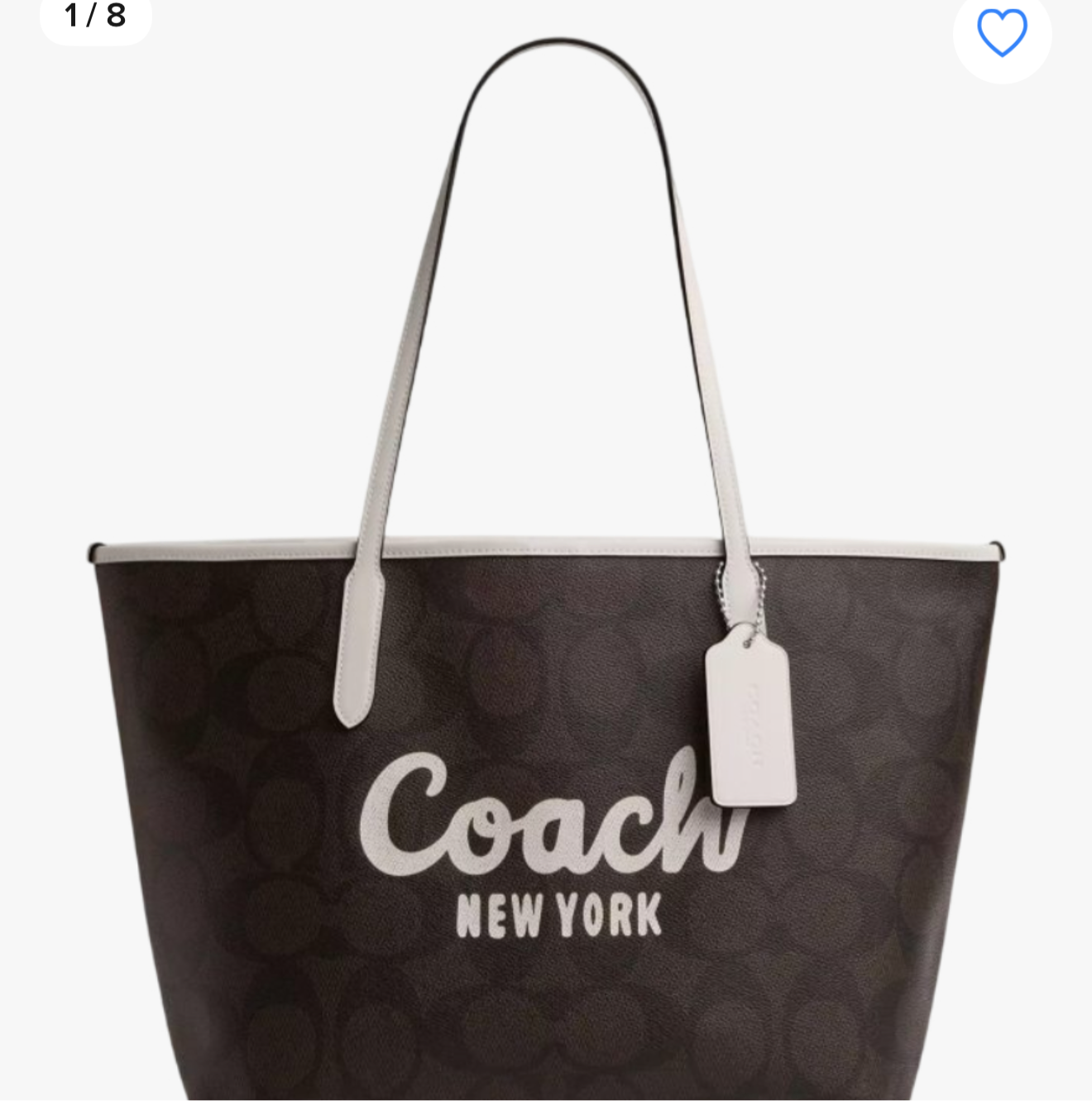Bolso coach tote café grabado grande