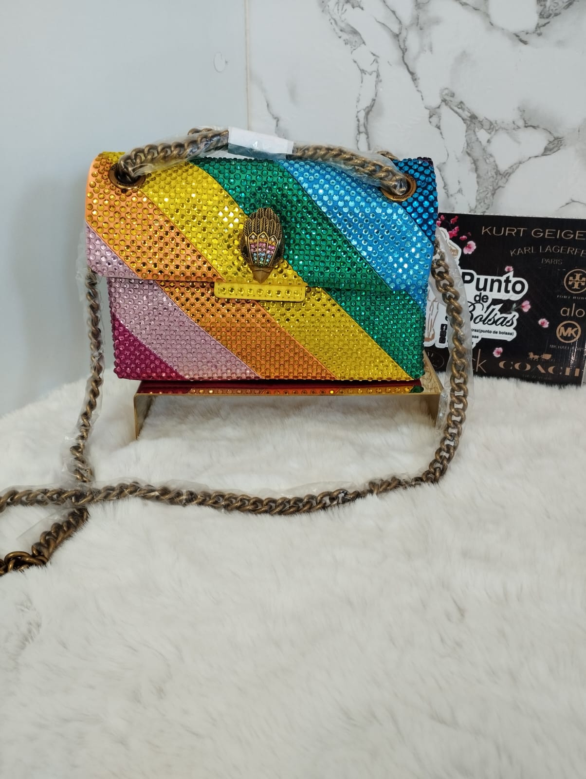 Bolsa de dama cristales y colores marca Kurt geiger