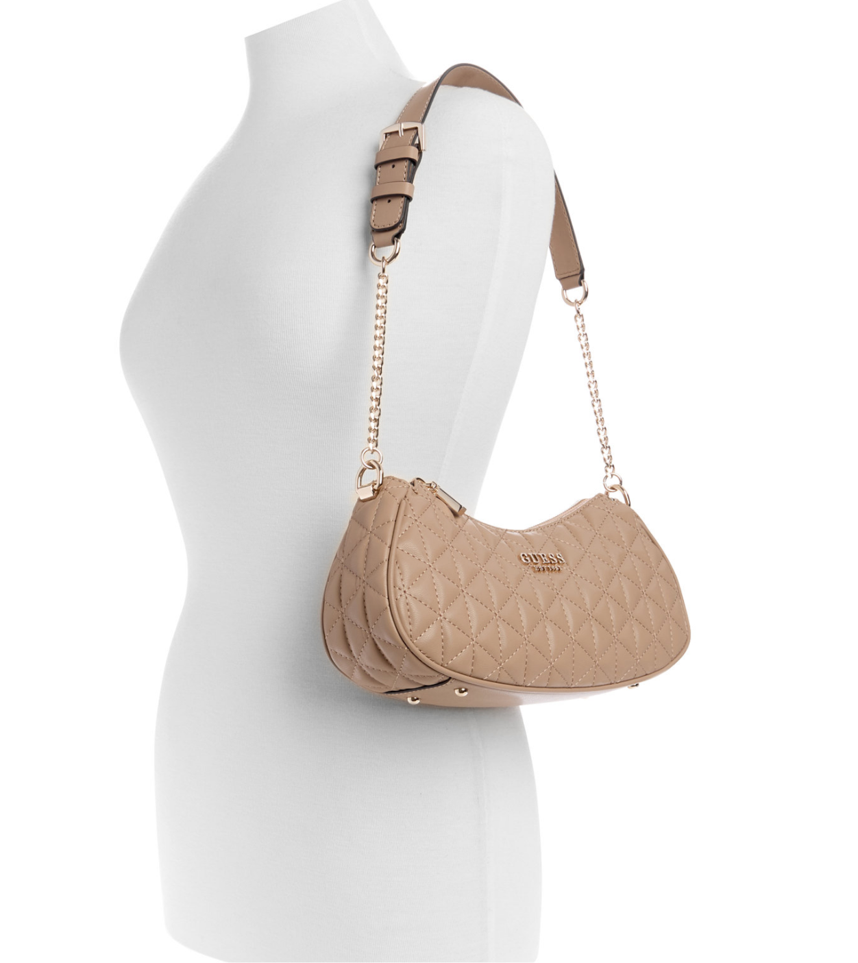 Bolsa crossbody marca Guess coló nude