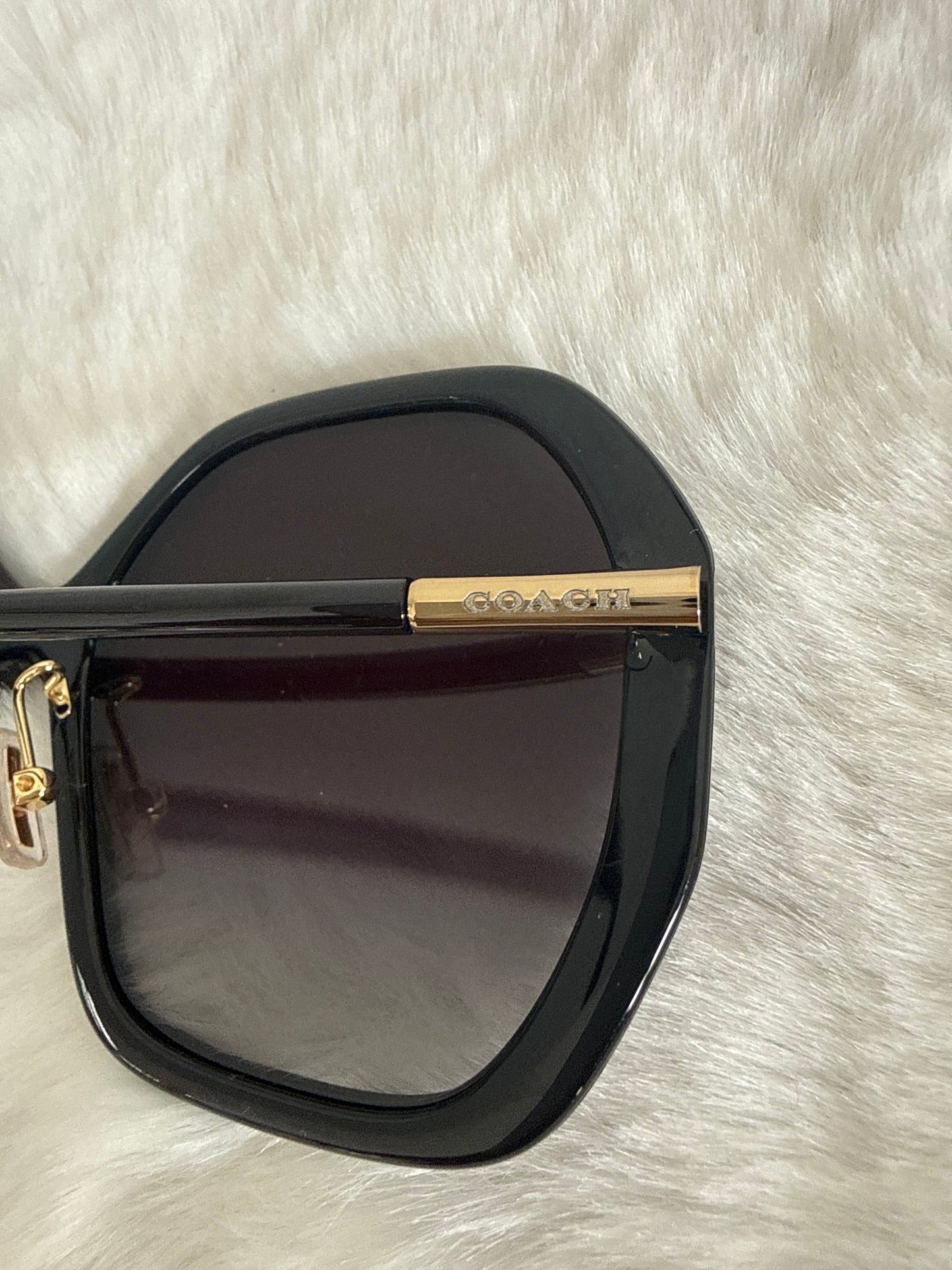 Lentes negro grande de dama marca Coach con estuche