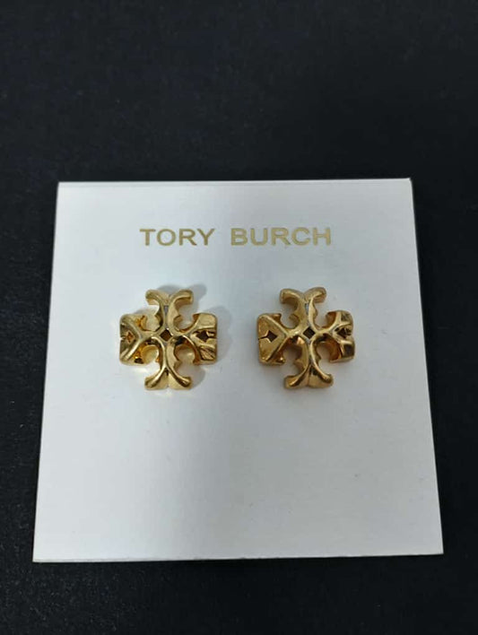 Aretes dorados medianos marca Tory Burch