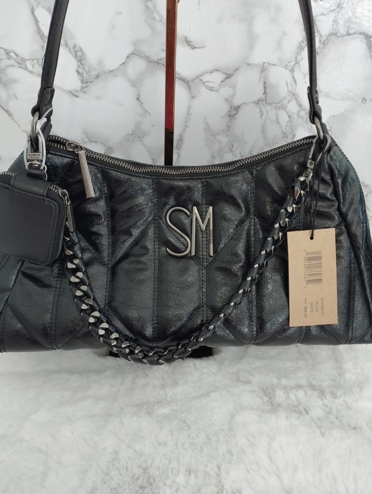 Bolsa grande Steve Madden negra tipo piel