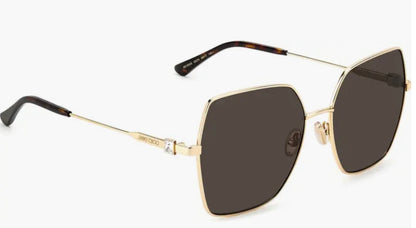 Lentes mica trasparente con aro dorado marca Jimmy choo