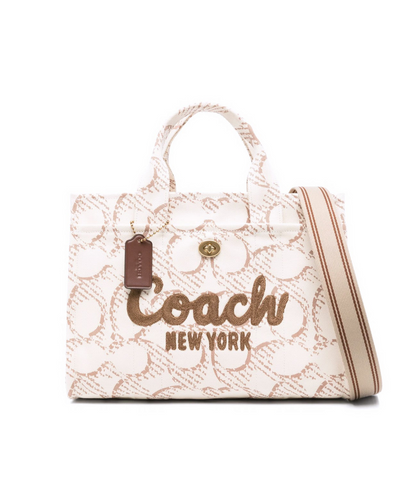 Bolsa tipo CROSSBODY nude en tela marca Coach tamaño mediana
