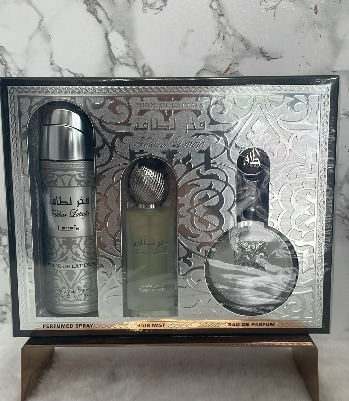Lattafa Fakhar Set De 3 Pz Con Body Mist Para Hombre