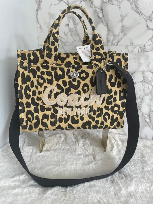 Bolsa tote en tela mediana marca Coach atigrado