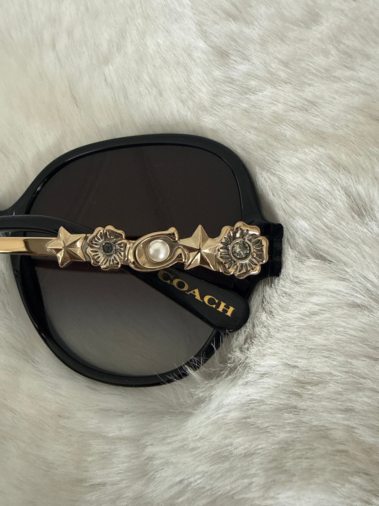 Lentes negro grande de dama marca Coach con estuche
