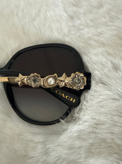 Lentes negro grande de dama marca Coach con estuche
