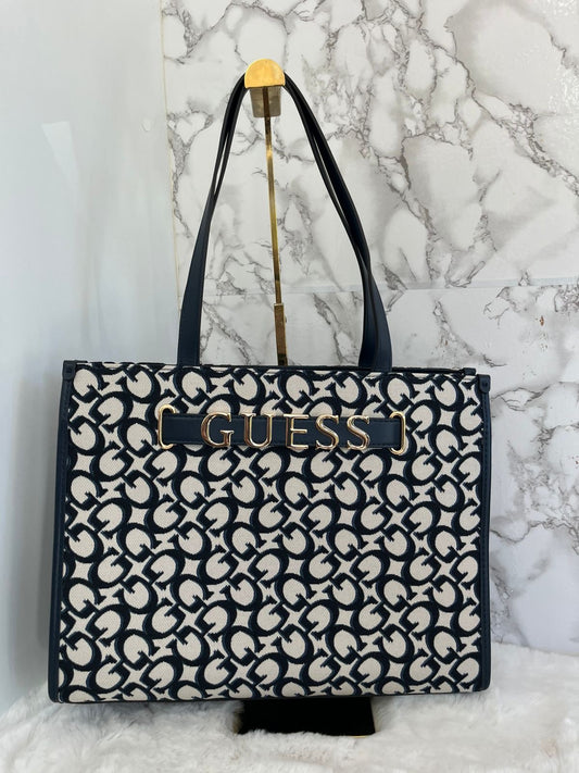 Bolsa grande en tela tote marca Guess