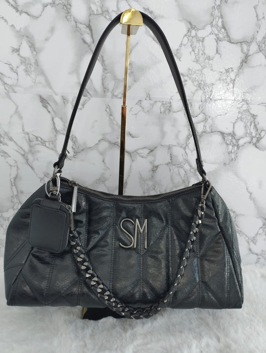 Bolsa grande Steve Madden negra tipo piel