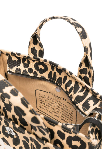 Bolsa tote en tela mediana marca Coach atigrado