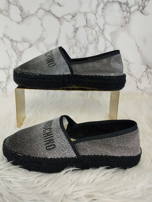 ESPADRIL MOSCHINO NEGRO Y PLATA