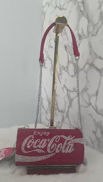 Bolsa crossbody en piedra con logo Coca-Cola